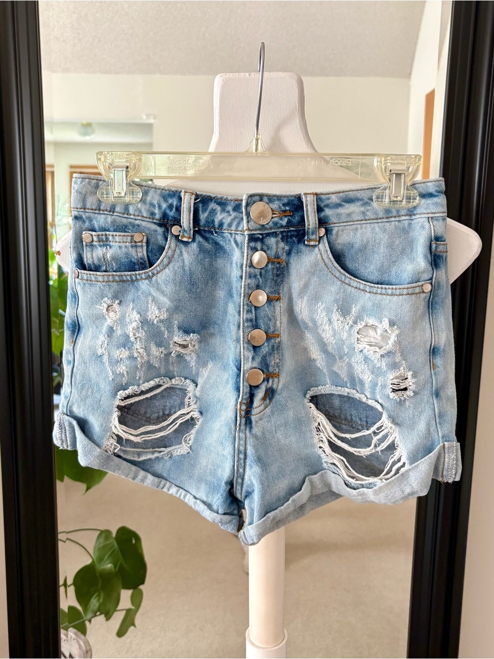 SIGNATURE 8 Button Down Denim Jean Shorts